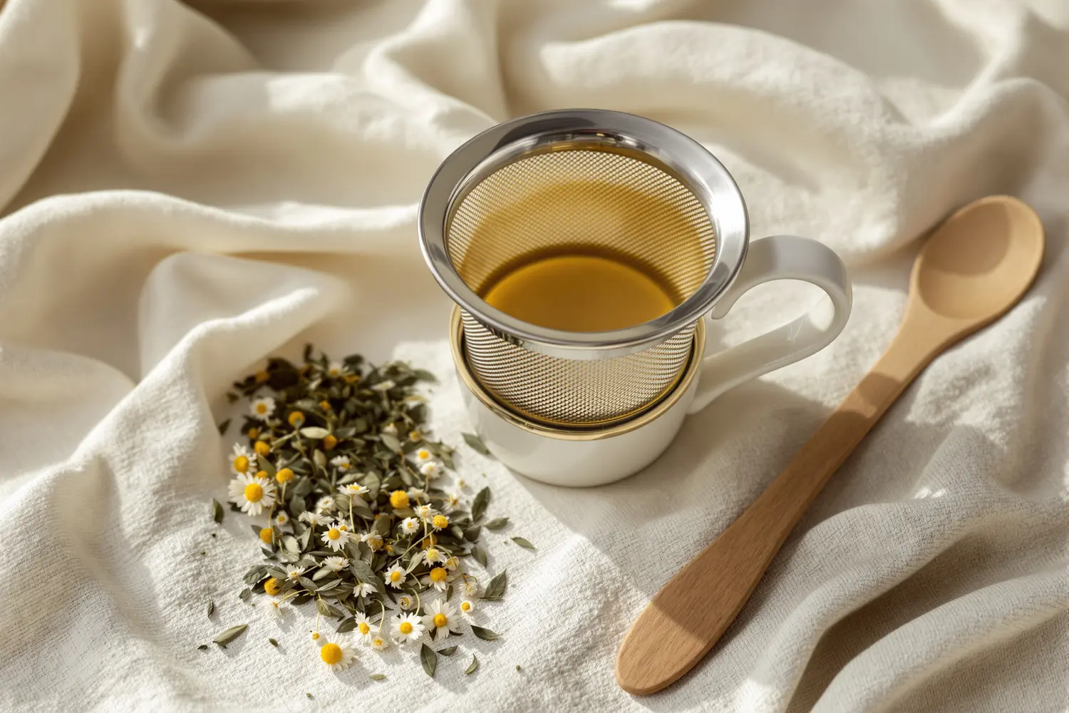 Warm herbal tea cup
